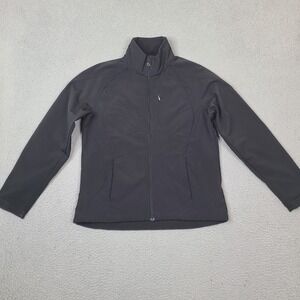 Diamond Double‎ Jacket Womens Medium Black Softshell Stretch Fleece Lining